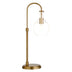 27" Brass Metal Arched Table Lamp With Clear Dome Shade - Minihomy