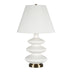 26" Gold and White Glass Table Lamp With White Empire Shade - Minihomy