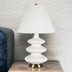 26" Gold and White Glass Table Lamp With White Empire Shade - Minihomy