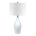 28" White Porcelain Table Lamp With White Drum Shade - Minihomy