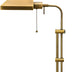 26" Bronze Metal Adjustable Table Lamp With Antiqued Brass Rectangular Shade - Minihomy