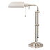 26" Nickel Metal Adjustable Table Lamp With Nickel Rectangular Shade - Minihomy