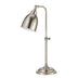 26" Nickel Metal Adjustable Table Lamp With Nickel Dome Shade - Minihomy