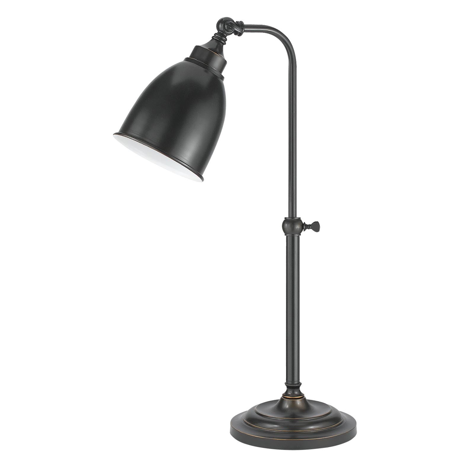 27" Bronze Metal Adjustable Table Lamp With Bronze Dome Shade - Minihomy