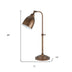 28" Rust Metal Adjustable Table Lamp With Rust Dome Shade - Minihomy