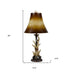 30" Brown Antlers Table Lamp With Two Tone Brown Bell Shade - Minihomy