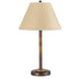 24" Rustic Bronze and Oak Metal Table Lamp With Brown Empire Shade - Minihomy