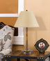 24" Rustic Bronze and Oak Metal Table Lamp With Brown Empire Shade - Minihomy