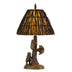 30" Bronze Table Lamp With Brown Empire Shade - Minihomy