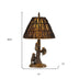 30" Bronze Table Lamp With Brown Empire Shade - Minihomy