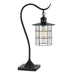 25" Bronze Metal Lantern Style Desk Lamp With Edison Bulb - Minihomy