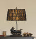 27" Bronze Bears in the Boat Table Lamp With Brown Novelty Shade - Minihomy