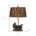 27" Bronze Bears in the Boat Table Lamp With Brown Novelty Shade - Minihomy