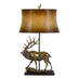 31" Bronze Table Lamp With Brown Bell Shade - Minihomy