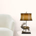 31" Bronze Table Lamp With Brown Bell Shade - Minihomy