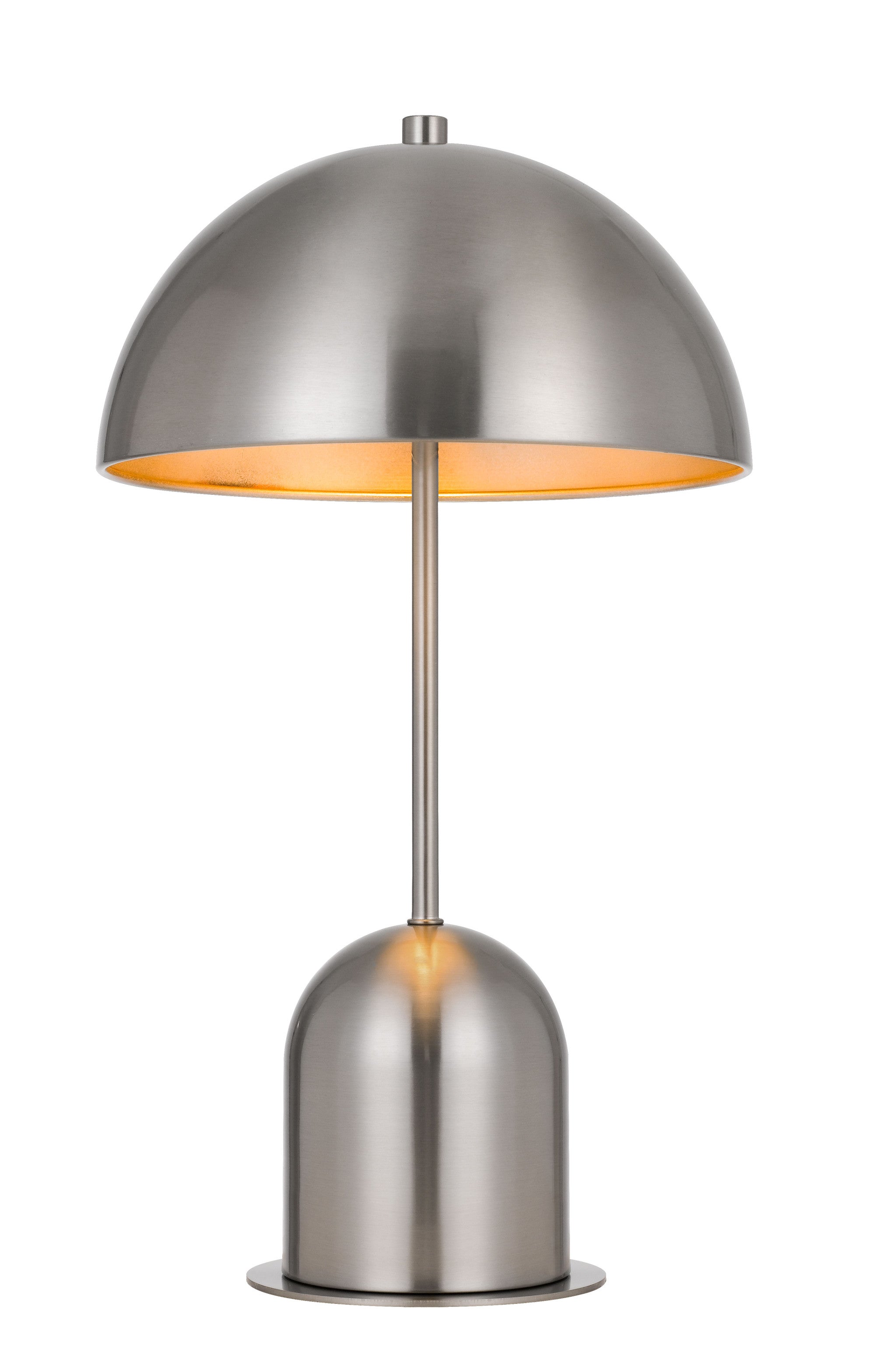 20" Nickel Metal Desk Table Lamp With Nickel Dome Shade - Minihomy