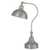 25" Nickel Metal Desk Table Lamp With Nickel Dome Shade - Minihomy