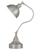 25" Nickel Metal Desk Table Lamp With Nickel Dome Shade - Minihomy