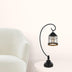 31" Bronze Metal Table Lamp With Bronze Cage Shade - Minihomy