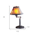 18" Rust Metal Table Lamp With Amber Empire Shade - Minihomy