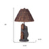 29" Bronze Table Lamp With Brown Empire Shade - Minihomy