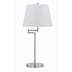 28" Nickel Metal Table Lamp With Off White Empire Shade - Minihomy