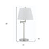 28" Nickel Metal Table Lamp With Off White Empire Shade - Minihomy