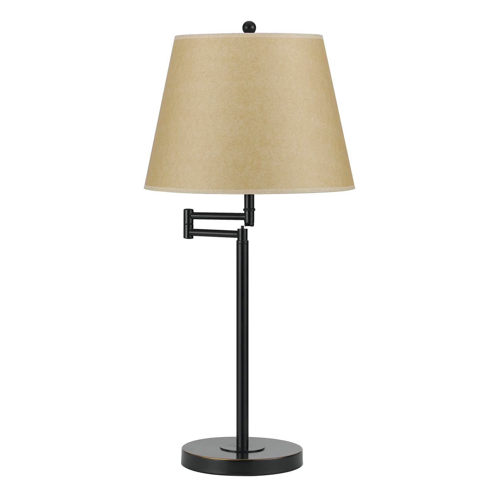 27" Bronze Metal Table Lamp With Tan Empire Shade - Minihomy