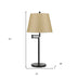 27" Bronze Metal Table Lamp With Tan Empire Shade - Minihomy