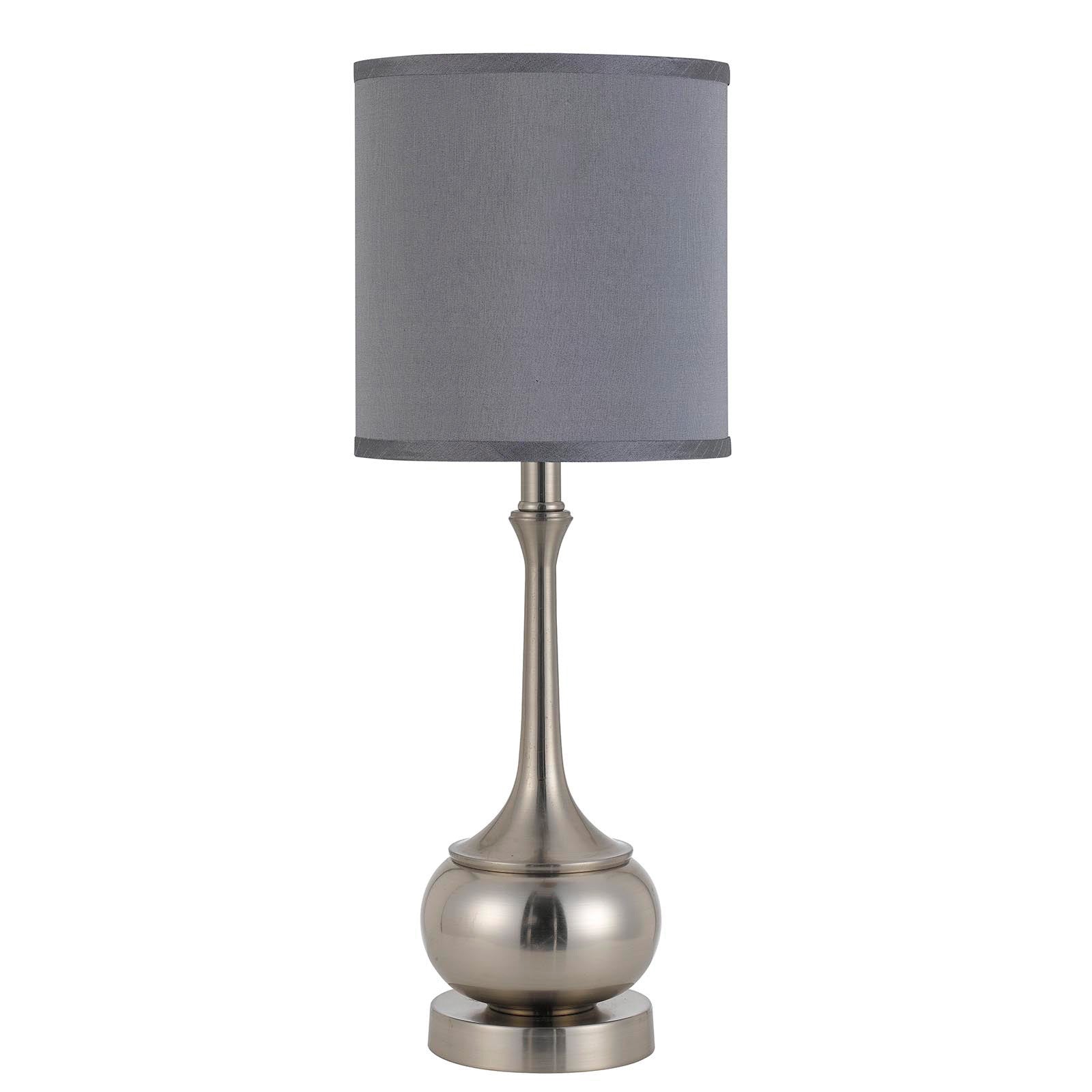 25" Nickel Metal Table Lamp With Taupe Cone Shade - Minihomy