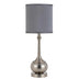 25" Nickel Metal Table Lamp With Taupe Cone Shade - Minihomy