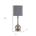 25" Nickel Metal Table Lamp With Taupe Cone Shade - Minihomy