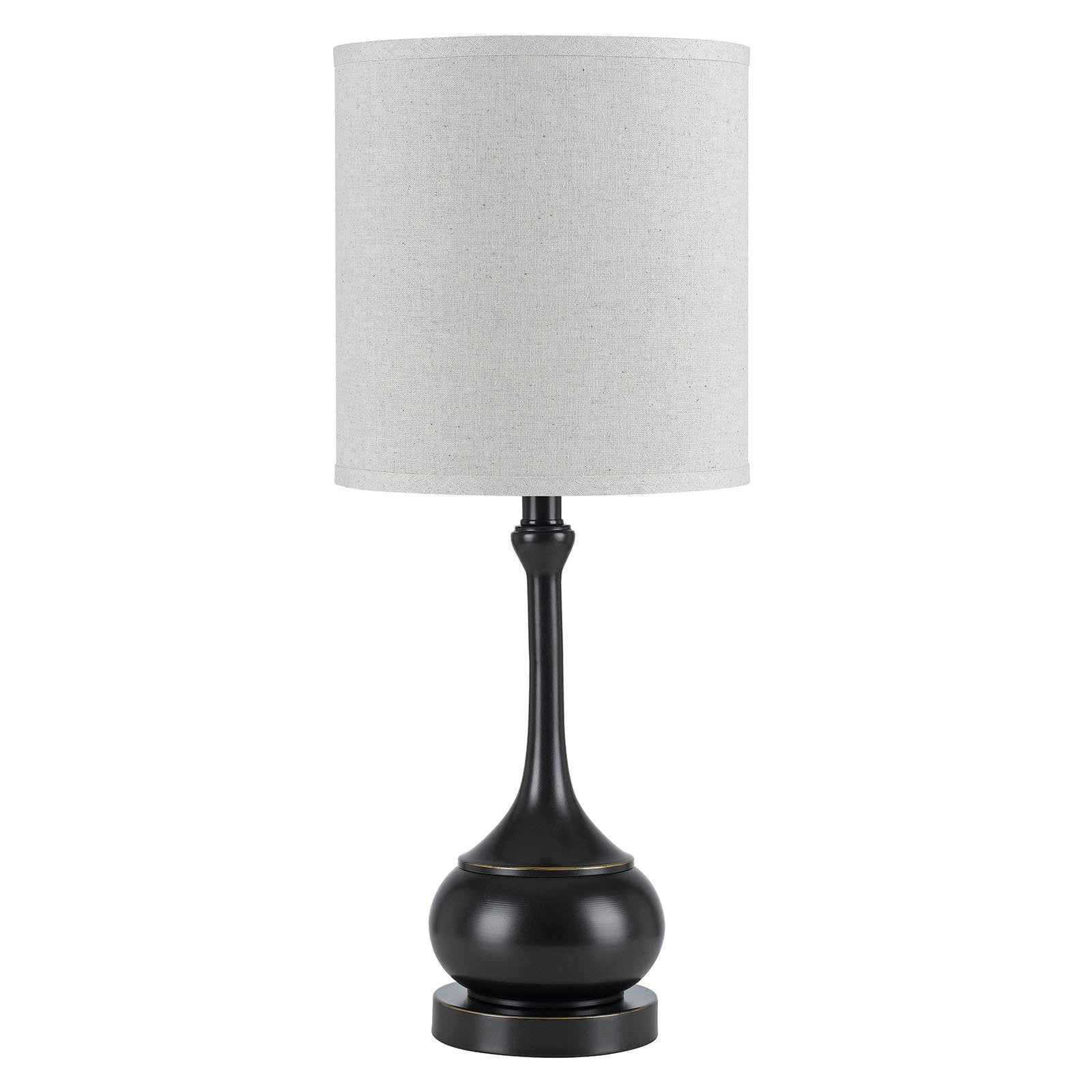 25" Bronze Metal Table Lamp With Beige Drum Shade - Minihomy