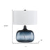 24" Dark Blue Glass Table Lamp With White Novelty Shade - Minihomy