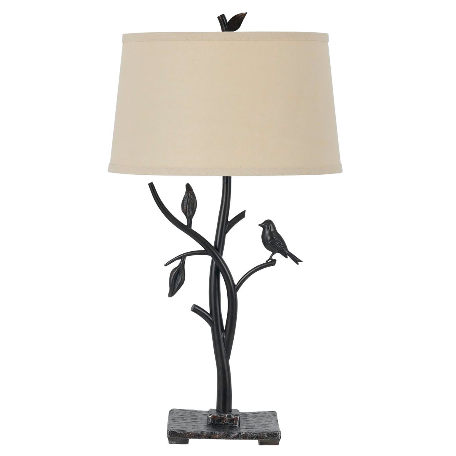 29" Tan Metal Table Lamp With Tan Empire Shade - Minihomy