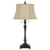 31" Bronze Metal Two Light Table Lamp With Beige Empire Shade - Minihomy