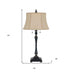 31" Bronze Metal Two Light Table Lamp With Beige Empire Shade - Minihomy