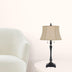 31" Bronze Metal Two Light Table Lamp With Beige Empire Shade - Minihomy