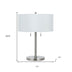 24" Nickel Metal Two Light Table Lamp With White Empire Shade - Minihomy