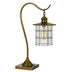 25" Antiqued Brass Metal Desk Table Lamp With Antiqued Brass Drum Shade - Minihomy