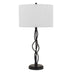 30" Bronze Metal Table Lamp With Off White Drum Shade - Minihomy