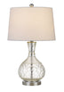 27" Clear Metal Table Lamp With White Rectangular Shade - Minihomy