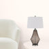 31" Gray Metal Table Lamp With Off White Empire Shade - Minihomy