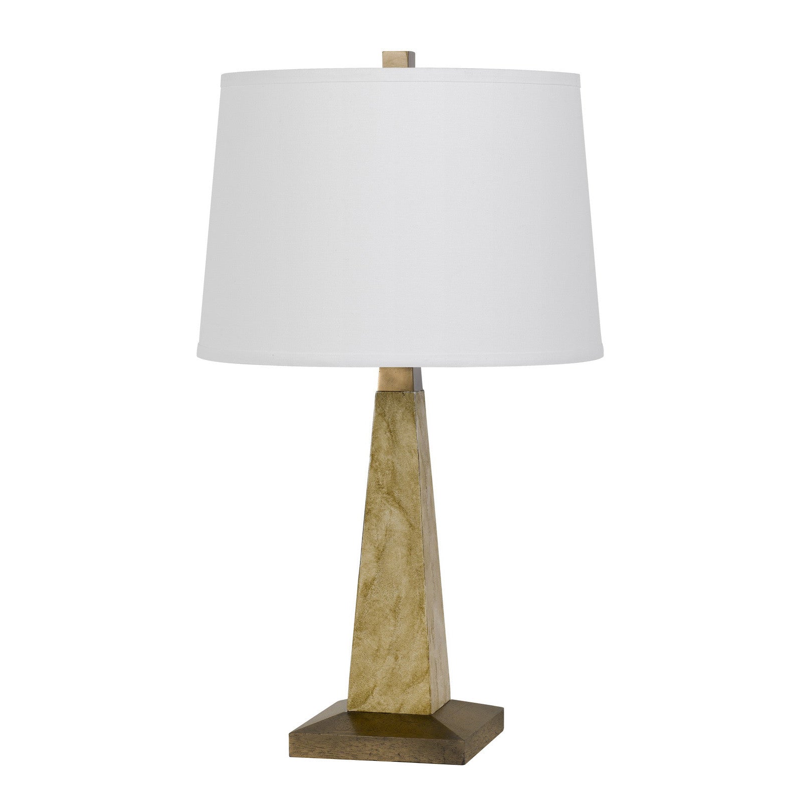 28" Brown Table Lamp With Off White Empire Shade - Minihomy