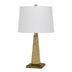 28" Brown Table Lamp With Off White Empire Shade - Minihomy