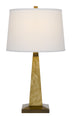 28" Brown Table Lamp With Off White Empire Shade - Minihomy