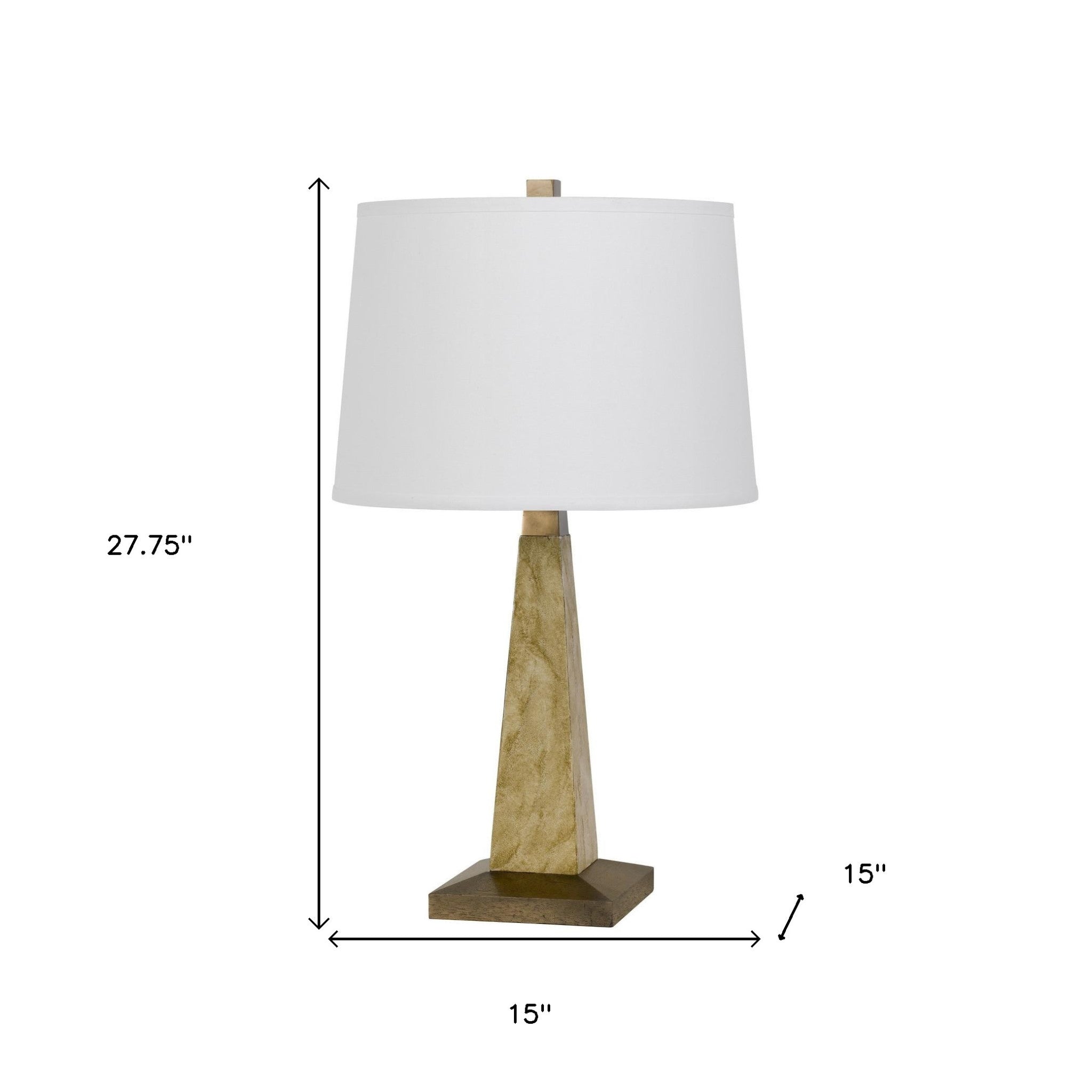 28" Brown Table Lamp With Off White Empire Shade - Minihomy