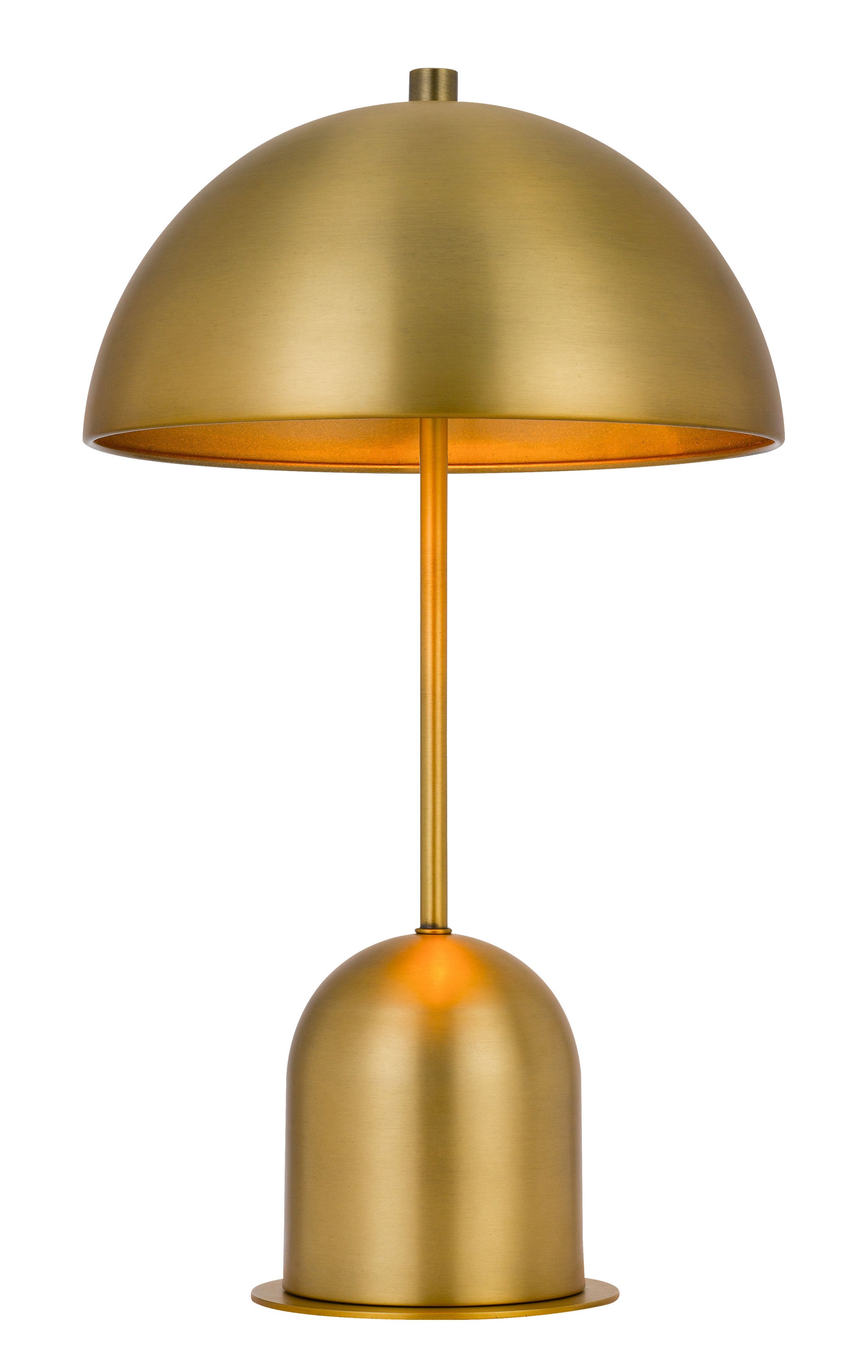 20" Antiqued Brass Metal Desk Table Lamp With Antiqued Brass Dome Shade - Minihomy