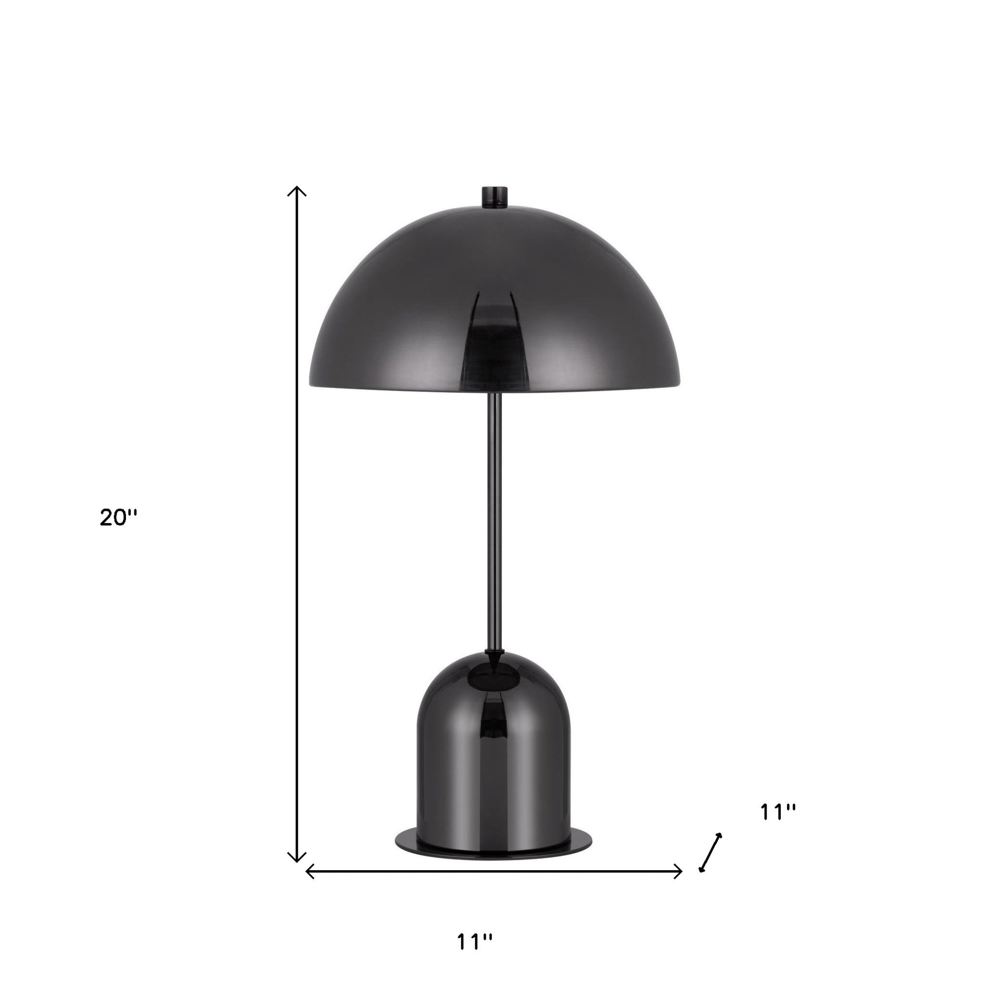 20" Gunmetal Metal Desk Table Lamp With Gunmetal Dome Shade - Minihomy