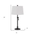 30" Silver Metal Adjustable Table Lamp With Off White Empire Shade - Minihomy